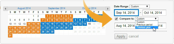 Custom date range in analytics